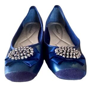 🔵PIERRE DUMAS🔵 BOW BEADED CAP TOE MEDALLION QUILTED PADDED VEGAN BALLET FLATS🥿